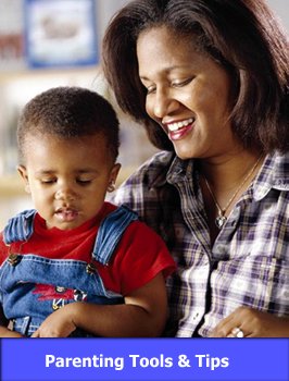 Mom Reading to Child with link to Parenting Tools and Tips